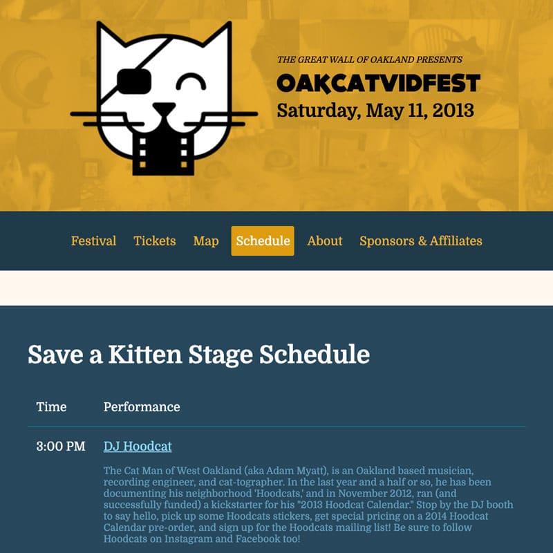 The first schedule for OICVF in 2013.