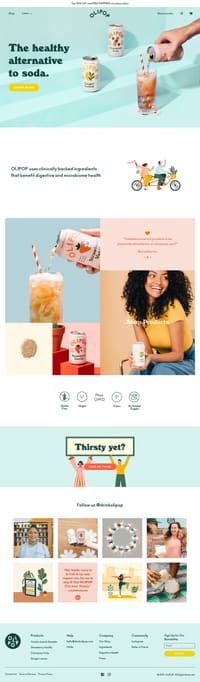 The homepage of DrinkOlipop.com.